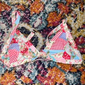 Patch pattern bikini top